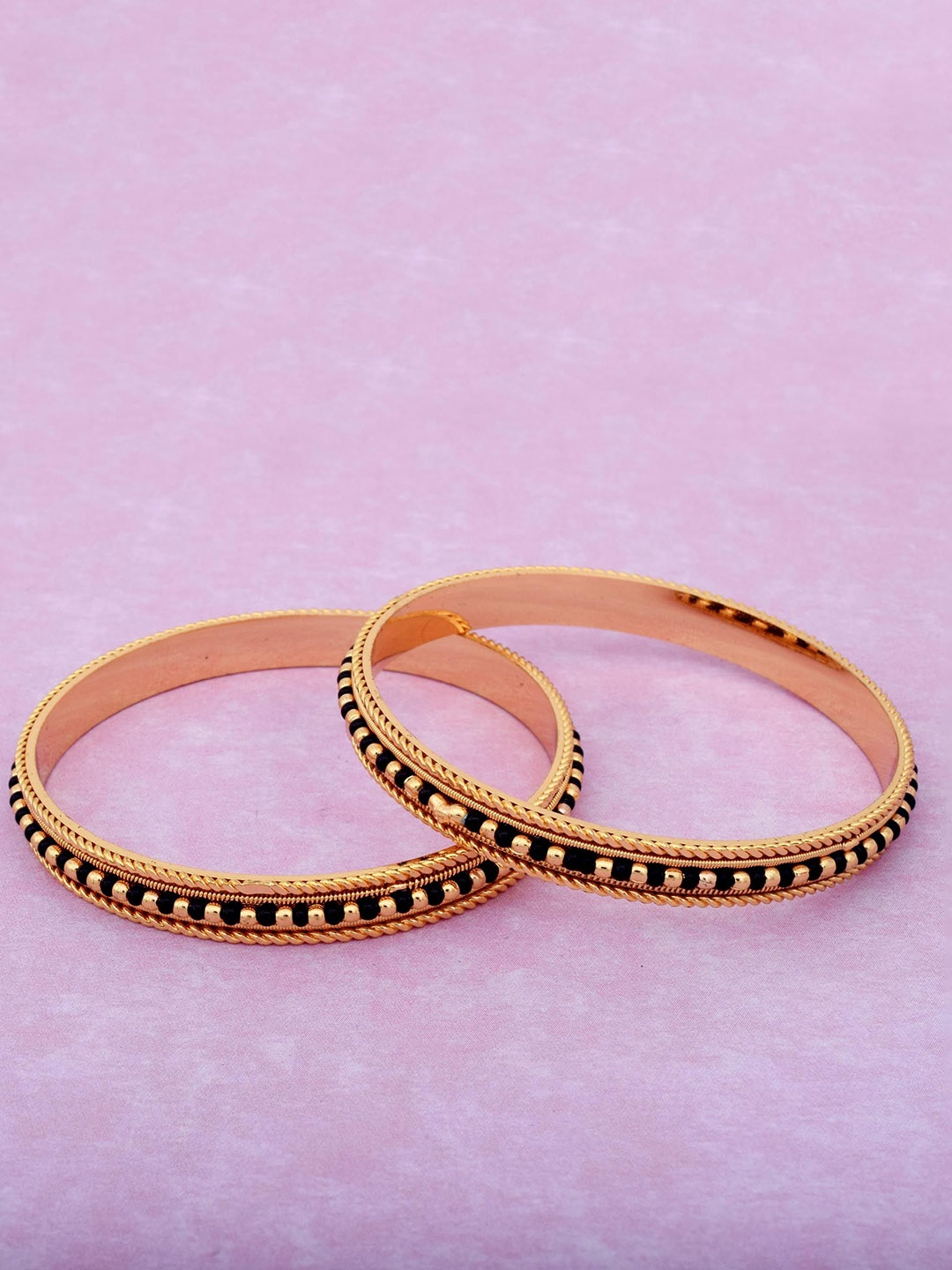 

MEMOIR Set Of 2 Gold-Plated Beaded Mangalsutra Matching Bangle Set