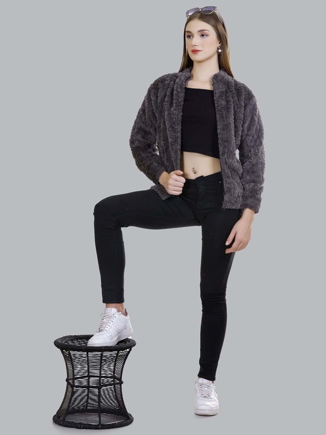 

Pink Marie Women Sweatshirt, Grey
