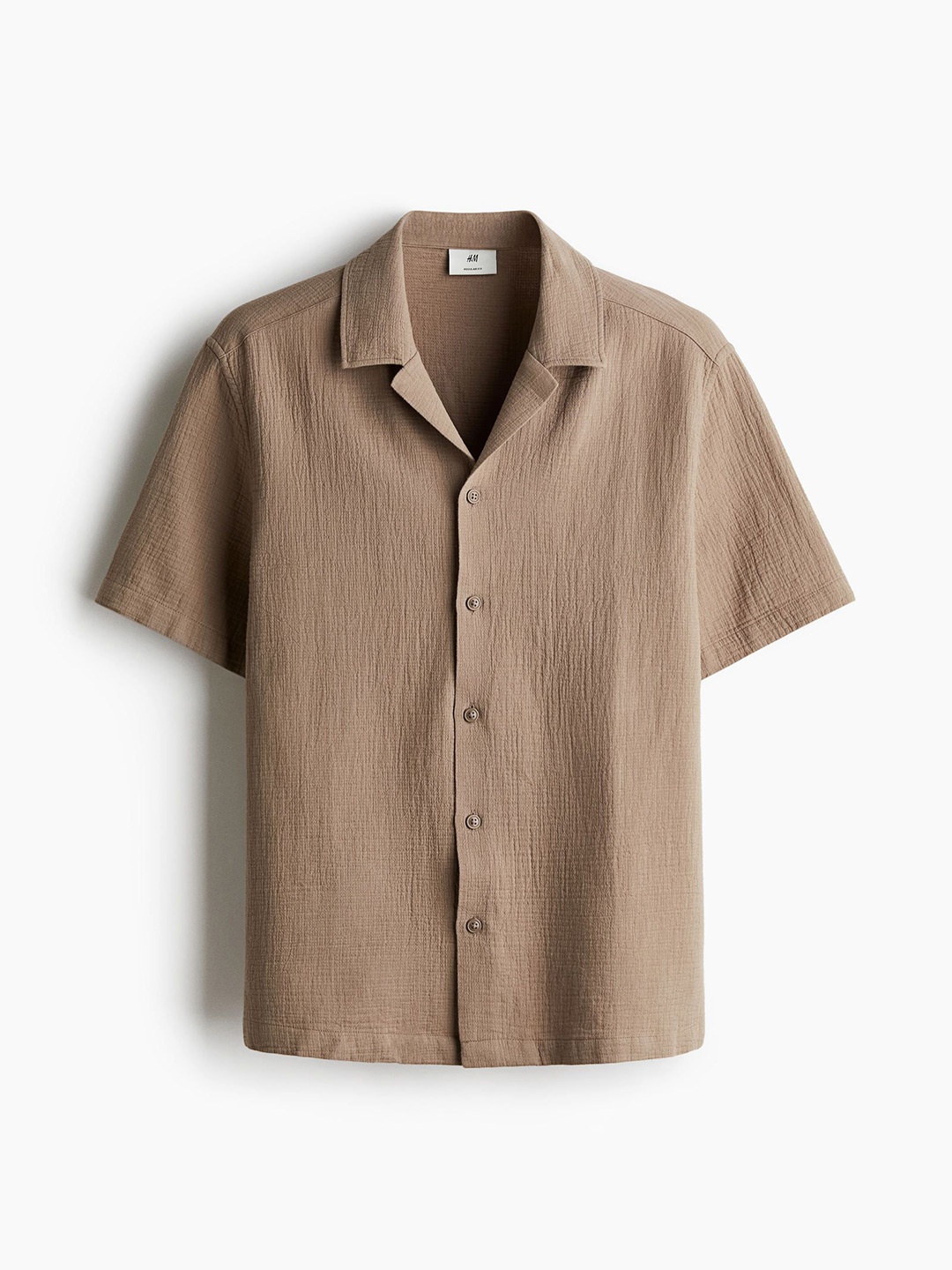 

H&M Men Pure Cotton Resort Shirt, Beige