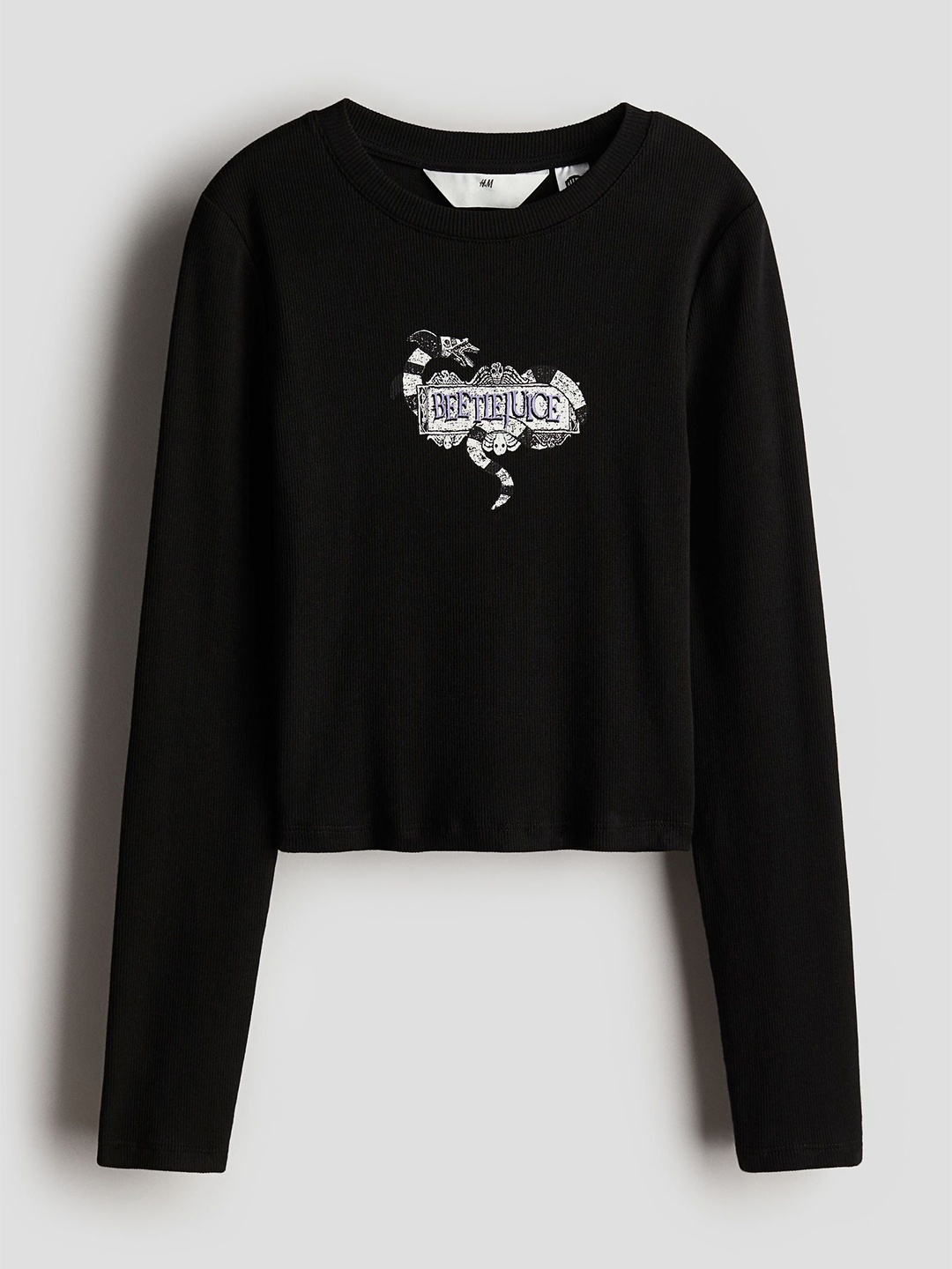 

H&M Girls Print-Motif Jersey Top, Black