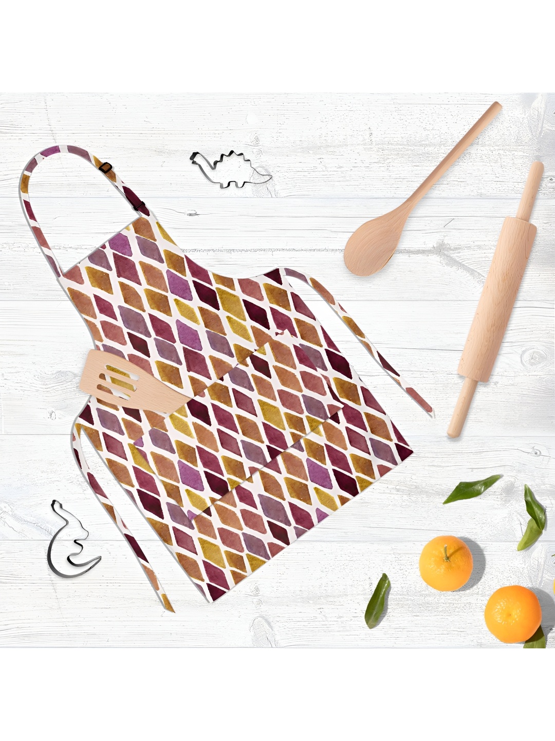 

ArtzFolio White & Yellow Printed Cotton Aprons