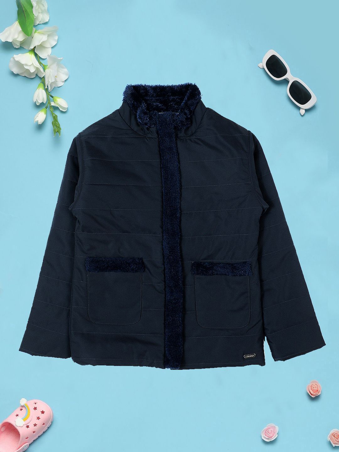 

PAMPOLINA Girls Fleece Jacket, Navy blue