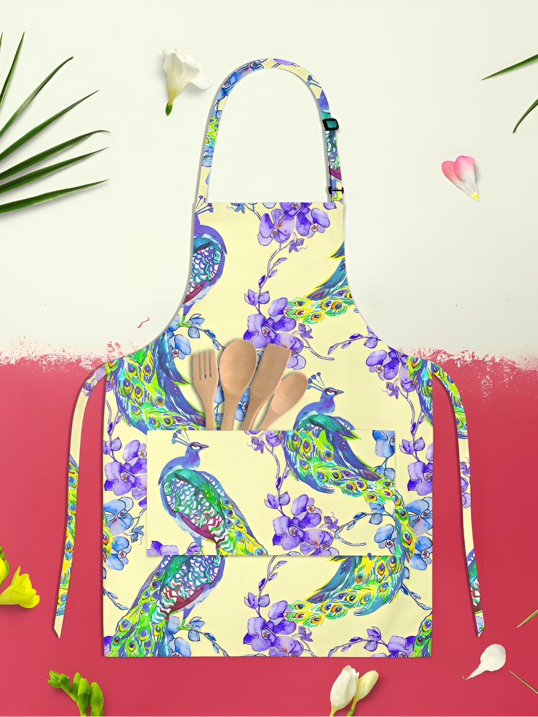 

ArtzFolio Yellow & Green Printed Cotton Aprons