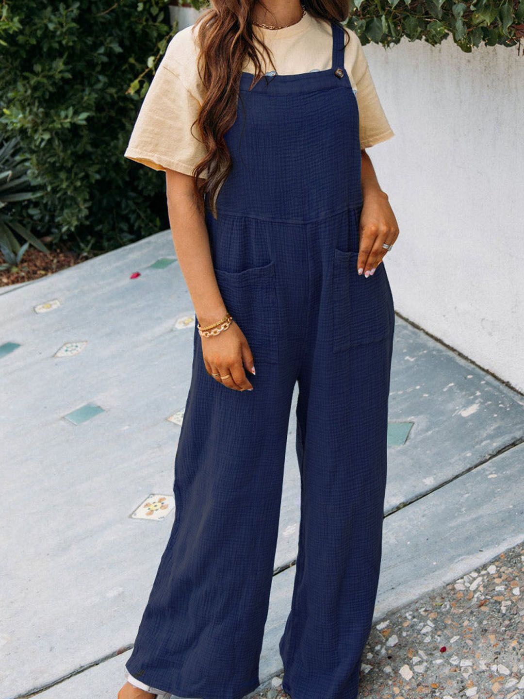 

StyleCast Women Halter Neck Basic Jumpsuit, Navy blue