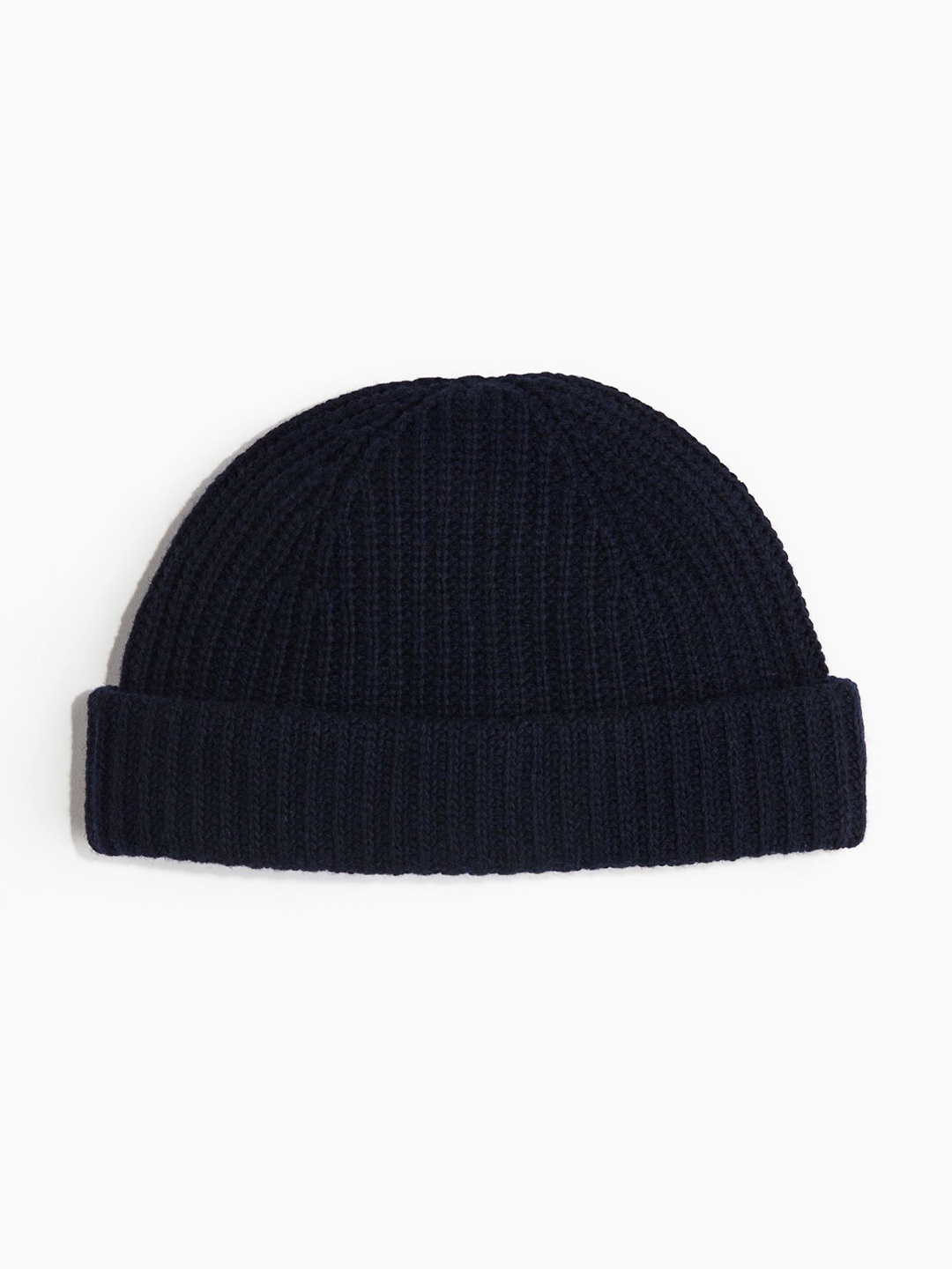 

H&M Men Rib-Knit Wool-Blend Hat, Blue