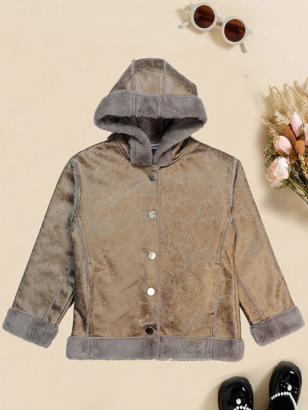 

PAMPOLINA Girls Fleece Jacket, Beige