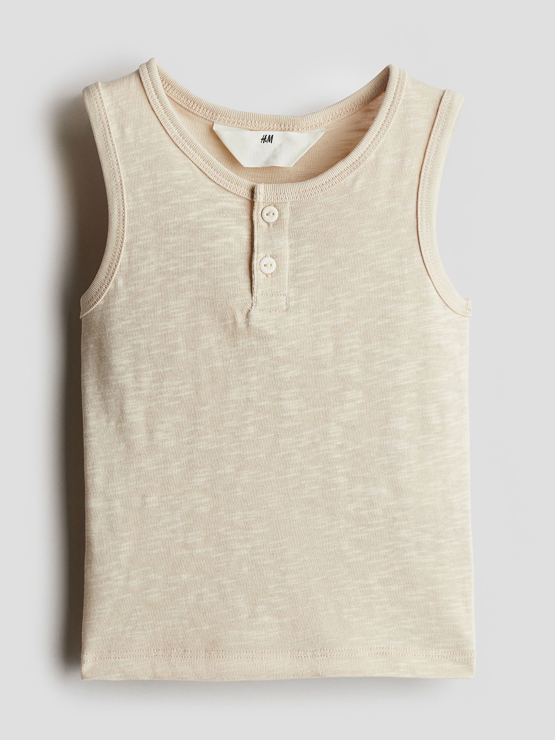 

H&M Button-Top Vest Top, Beige