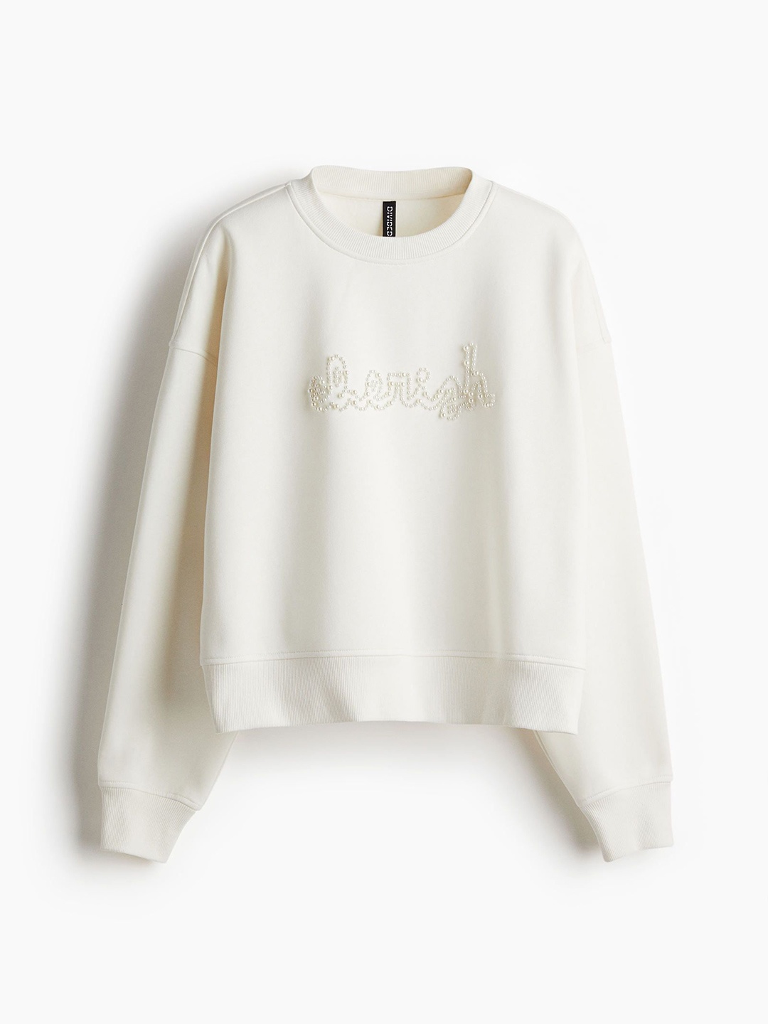 

H&M Oversized Embellished Sweatshirt, White