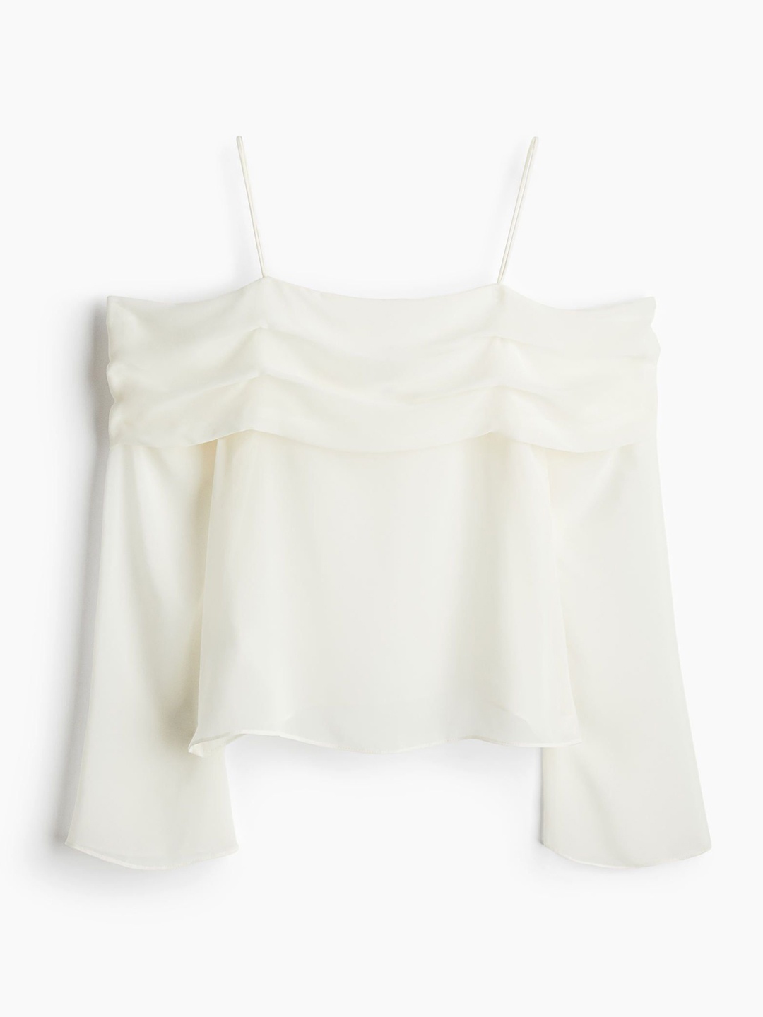 

H&M Off-the-shoulder Chiffon Top, White