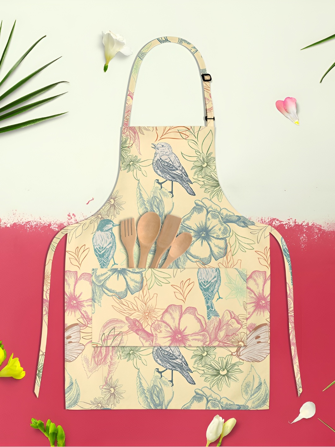 

ArtzFolio Yellow & Pink Printed Cotton Aprons