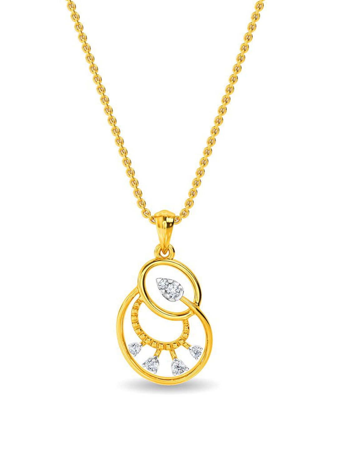 

KISNA DIAMOND AND GOLD JEWELLERY Women 14KT Yellow Gold Diamond Pendent
