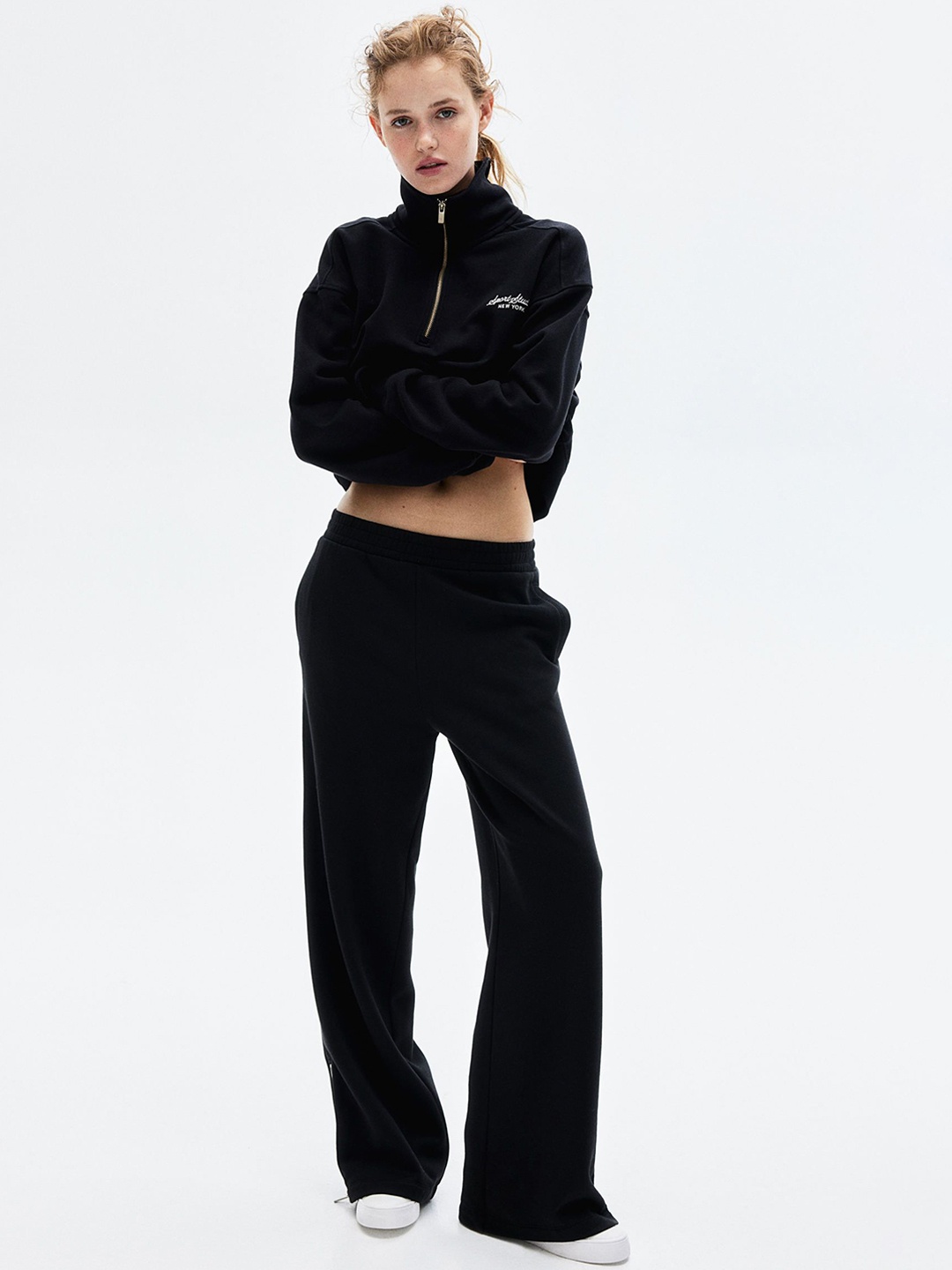 

H&M Zip-Hem Sweatpants, Black