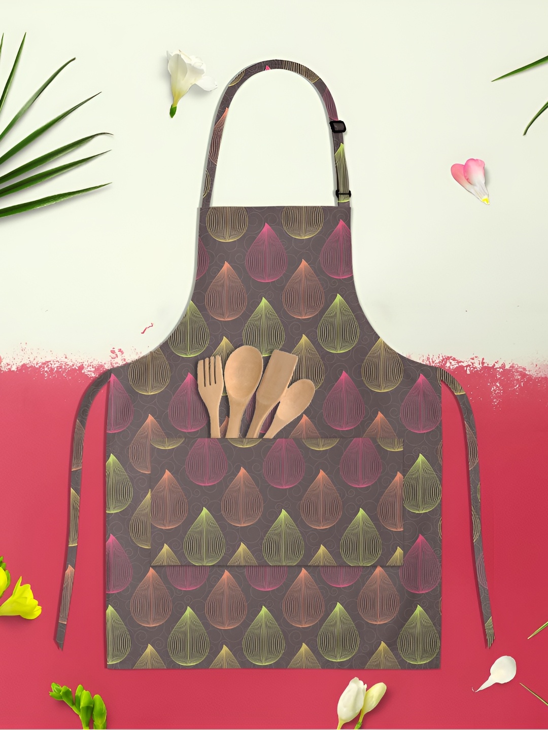 

ArtzFolio Brown & Pink Printed Cotton Aprons