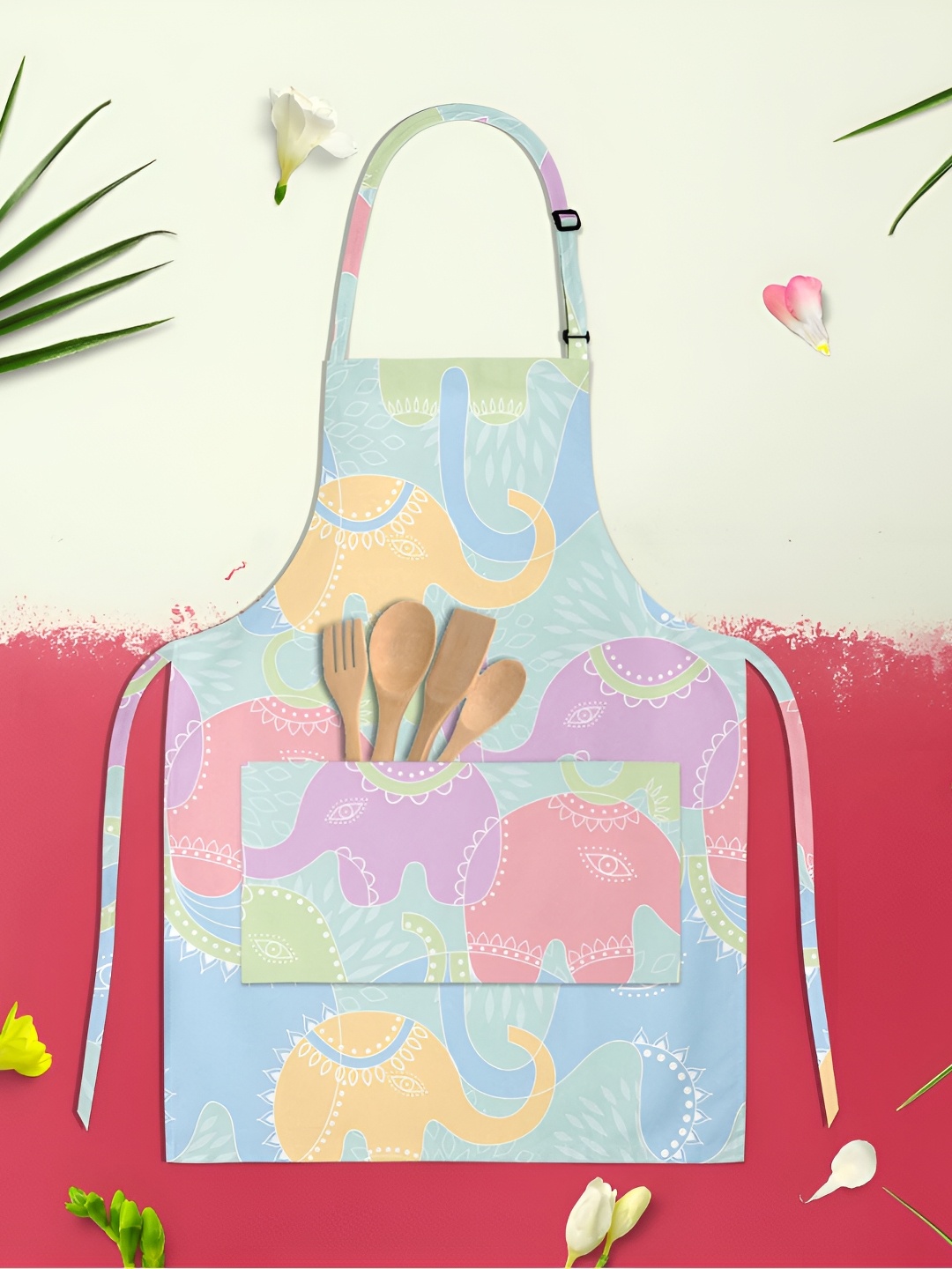 

ArtzFolio Blue & Pink Printed Cotton Aprons