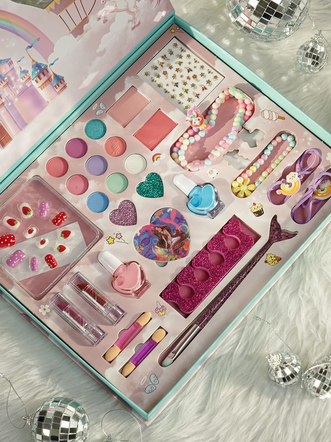 

ilearnngrow Kids 28 pieces Make Up & Accessory Kit, Pink