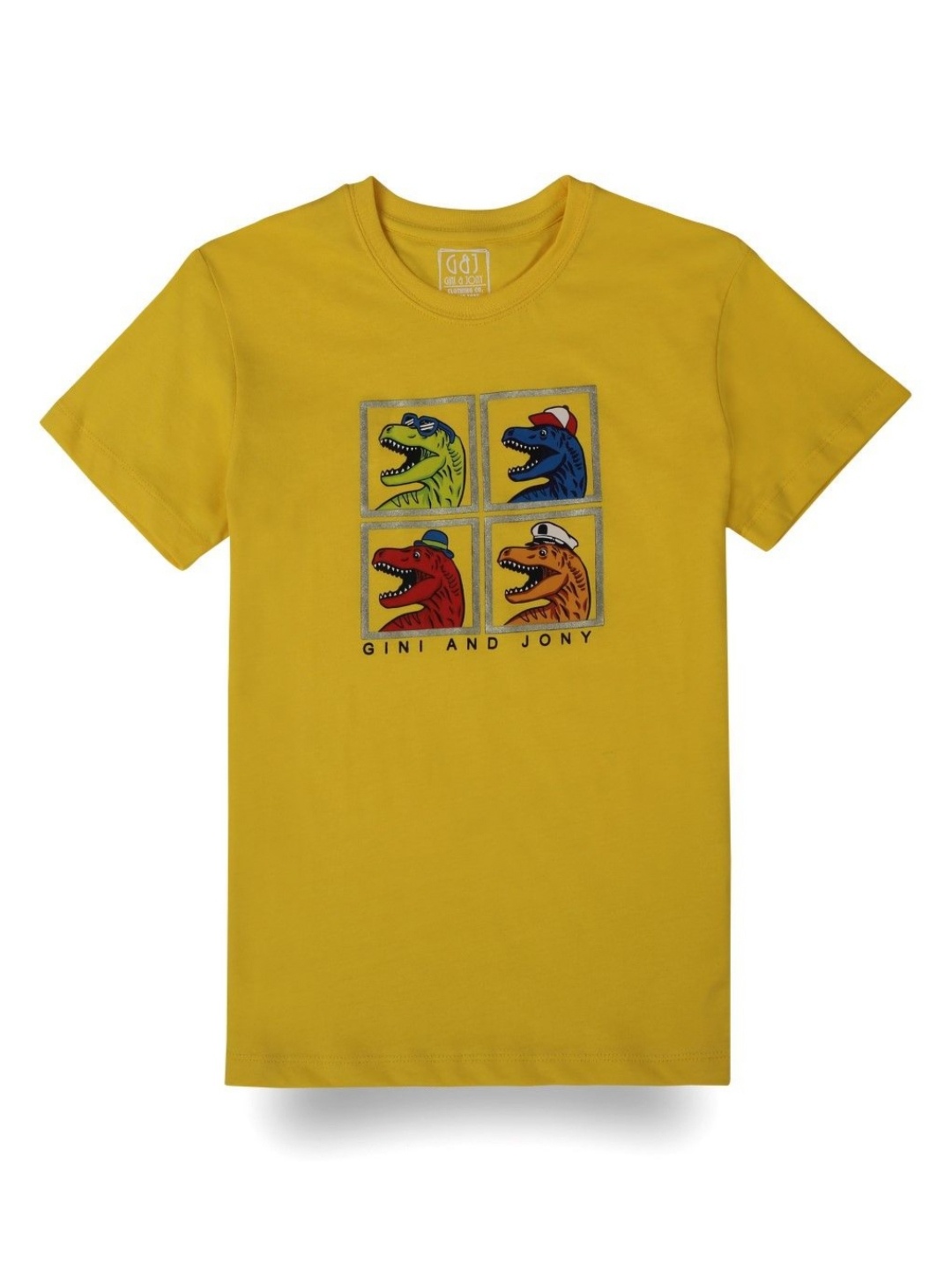 

Gini and Jony Boys Graphic Printed Round Neck Cotton T-shirt, Yellow