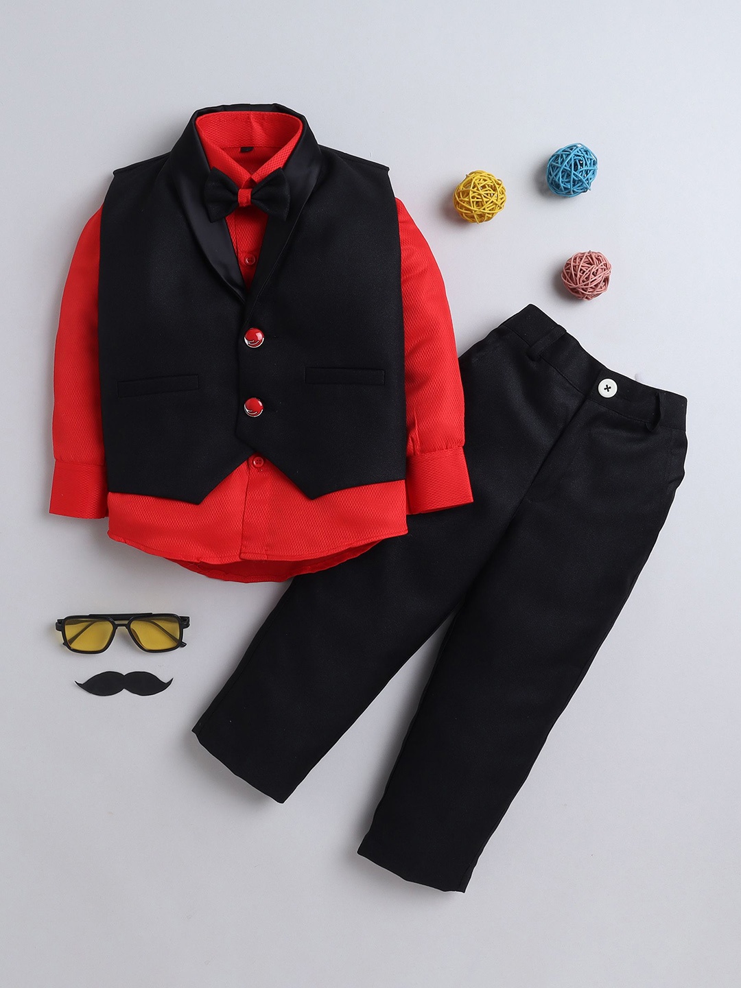 

Lil homies Boys Single-Breasted Three-Piece Suit, Black