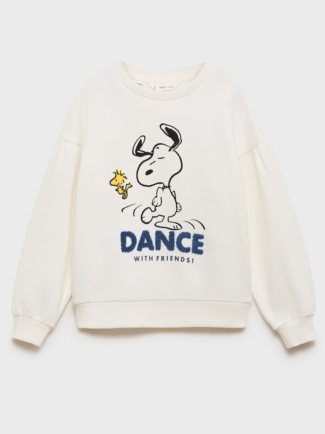 

Mango Kids Girls Pure Cotton Peanuts Printed Sweatshirt, Off white