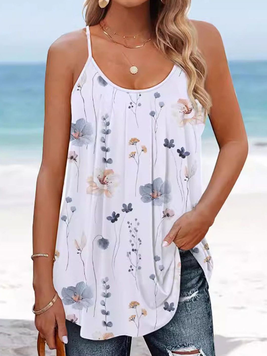 

StyleCast Women Floral Printed Top, White