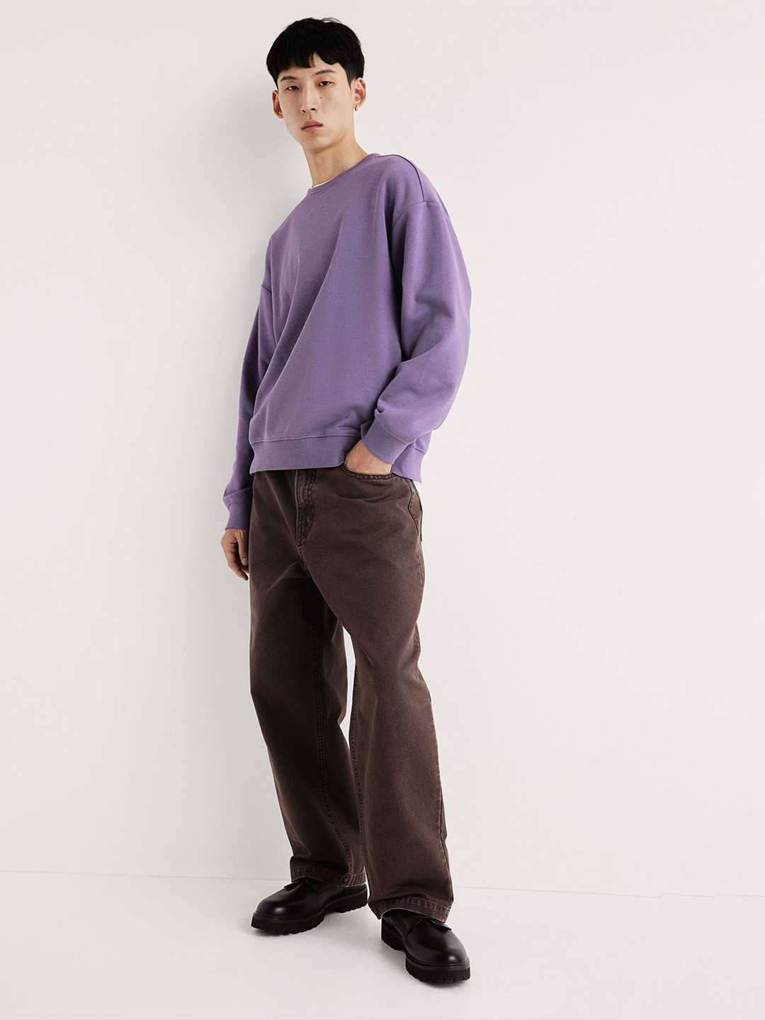 

H&M Loose Fit Sweatshirt, Purple