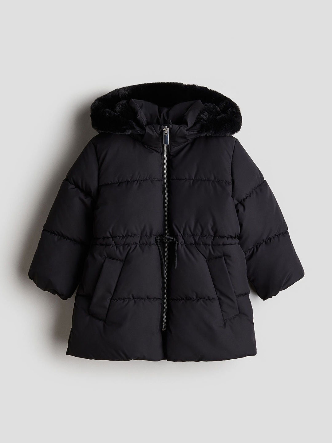 

H&M Girls Hooded Puffer Jackets, Black