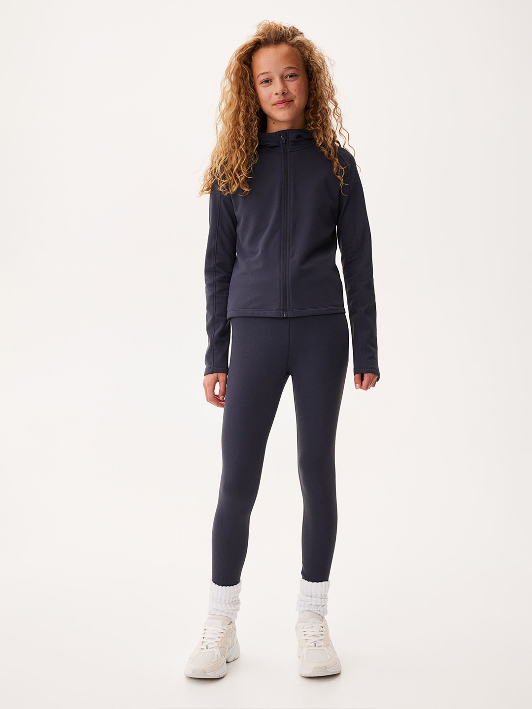 

H&M Girls Warm Mid Layer Sports Zip-Through Hoodie, Blue