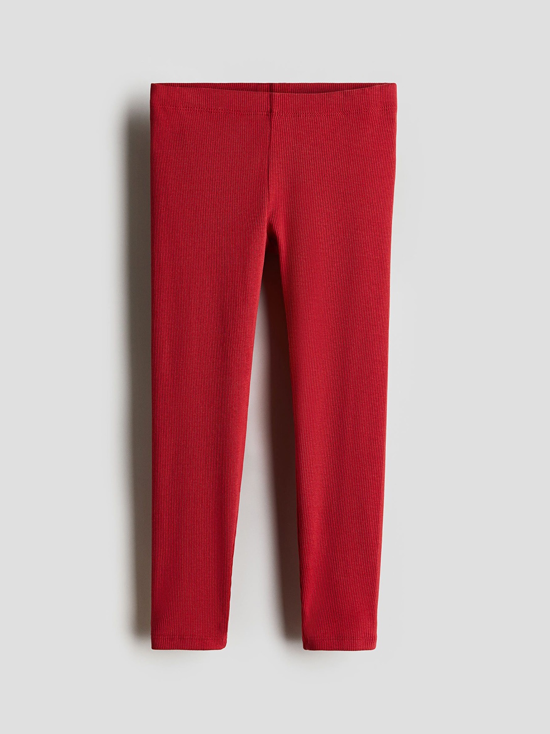 

H&M Girls Ribbed Leggings, Red