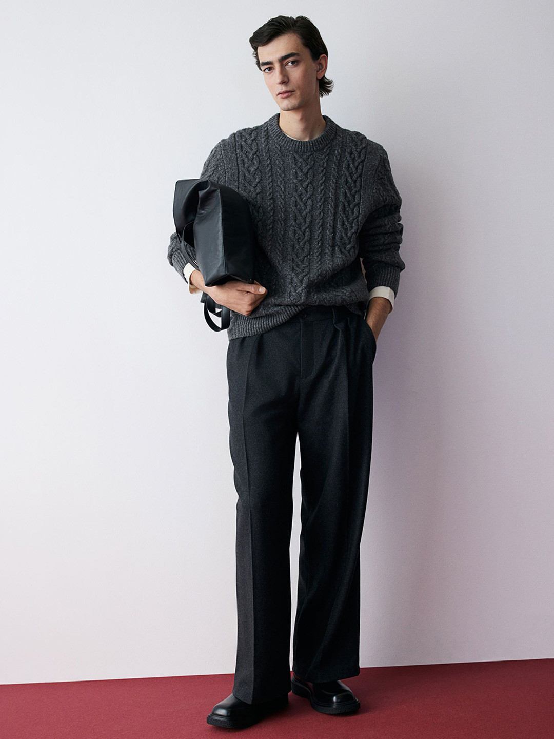 

H&M Men Cable-knit Jumper, Grey