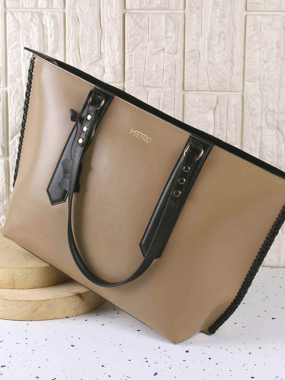 

Metro Women Solid Shopper Leather Shoulder Bag, Beige