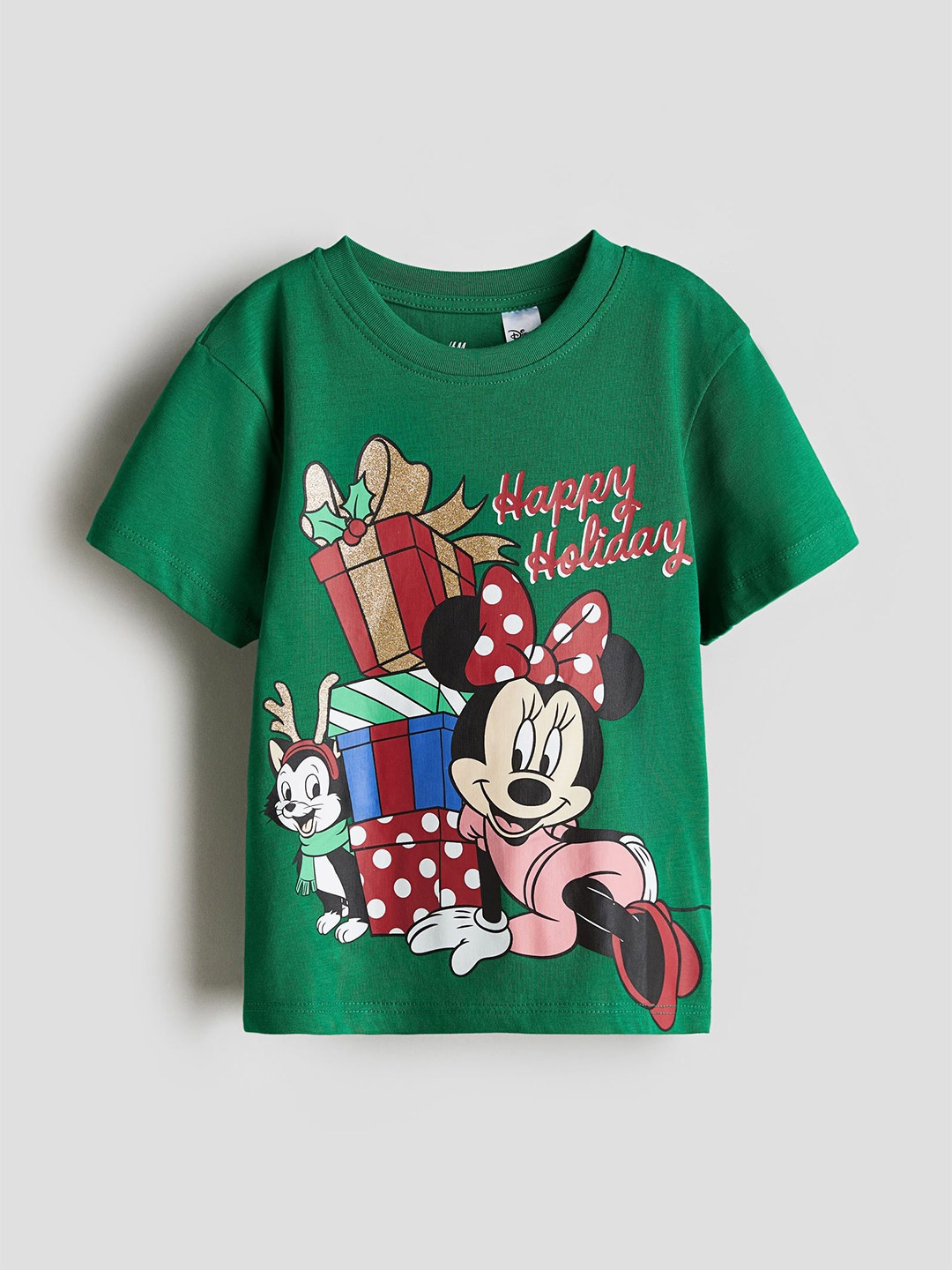 

H&M Girls Printed Pure Cotton T-shirt, Green