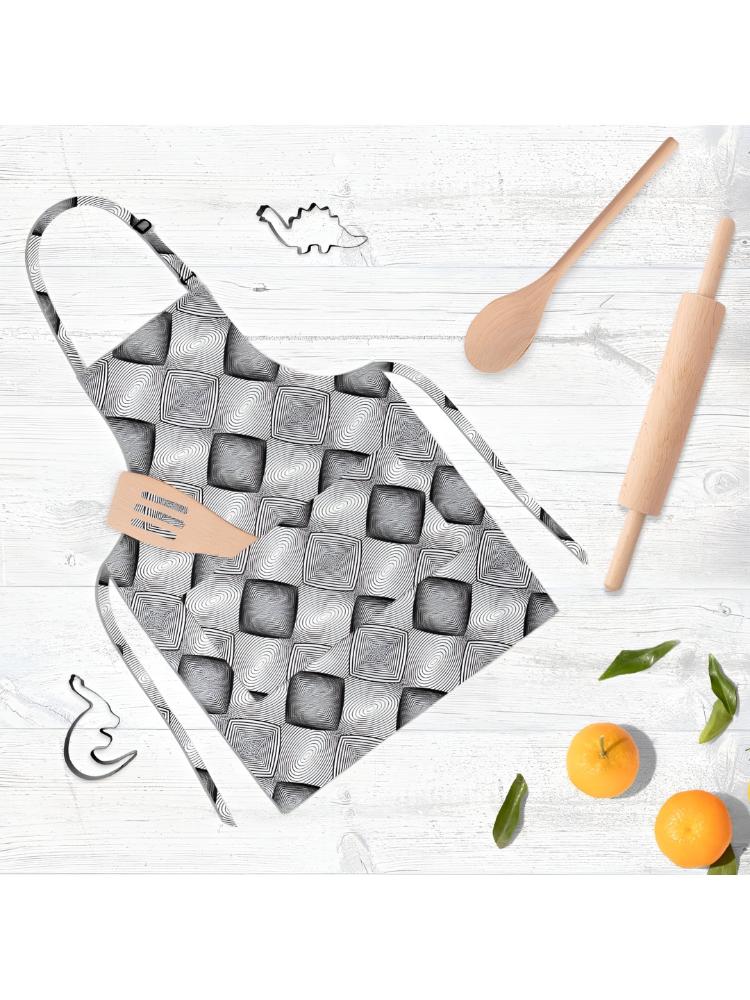 

ArtzFolio White & Black Printed Cotton Aprons