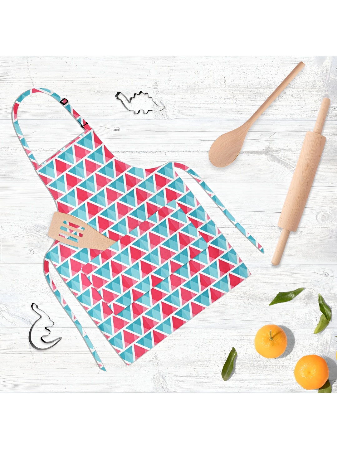 

ArtzFolio White & Pink Printed Cotton Aprons