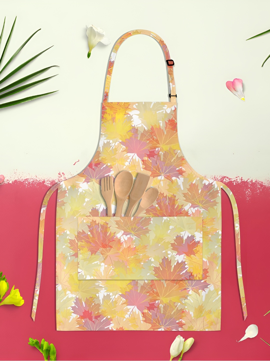 

ArtzFolio Kids White & Yellow Printed Cotton Aprons