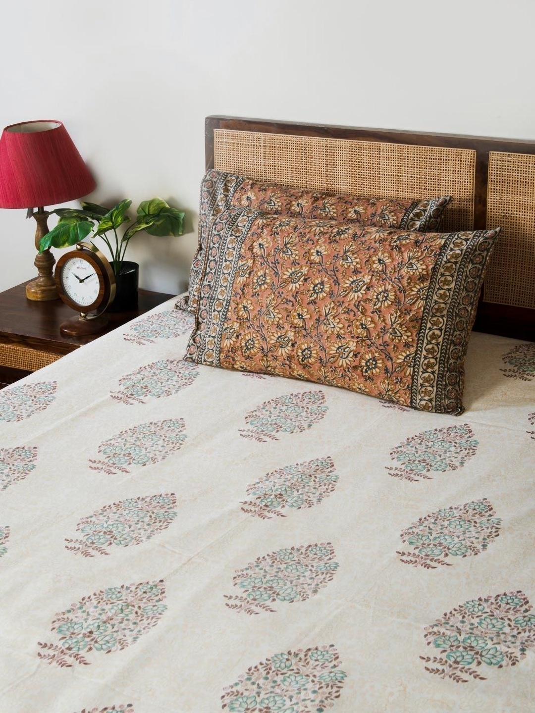 

Fabindia Pink & White 2 Pieces Embellished Pure Cotton Rectangle Pillow Covers