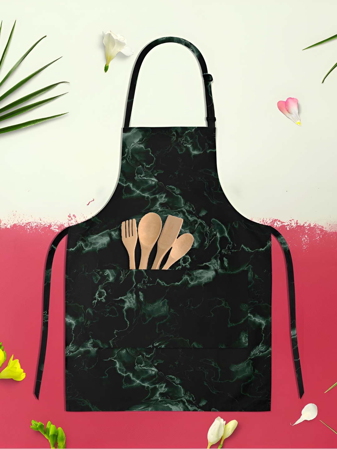 

ArtzFolio Black & Green Printed Cotton Aprons