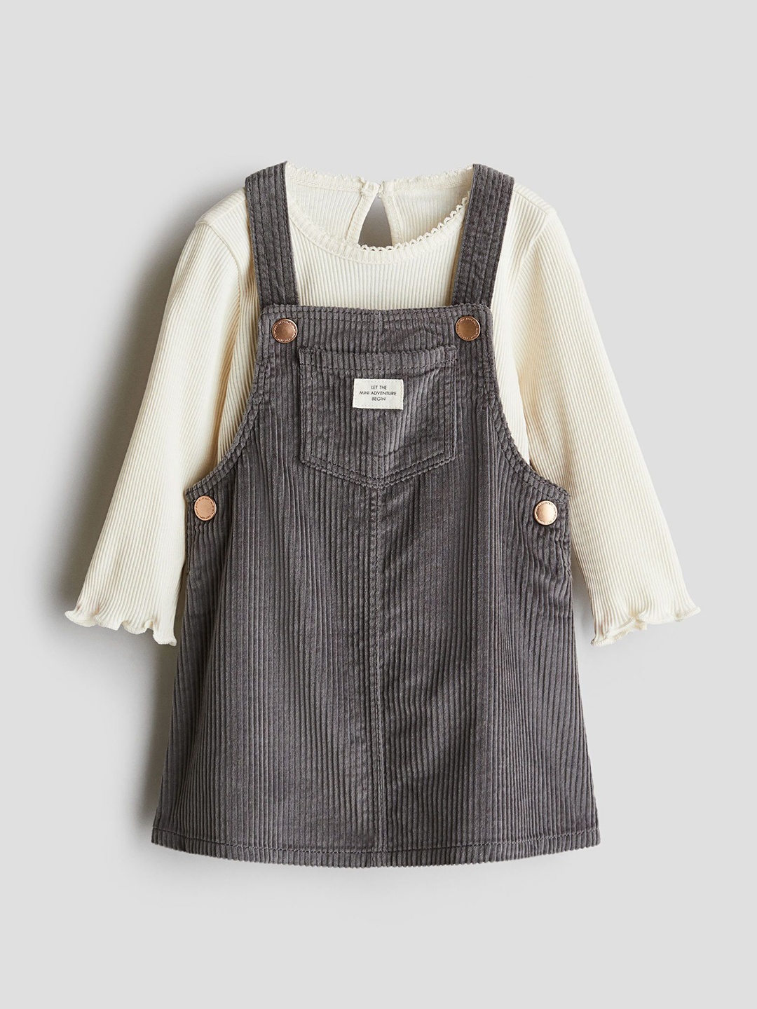 

H&M Girls 2-Piece Dress &Top Set, Grey