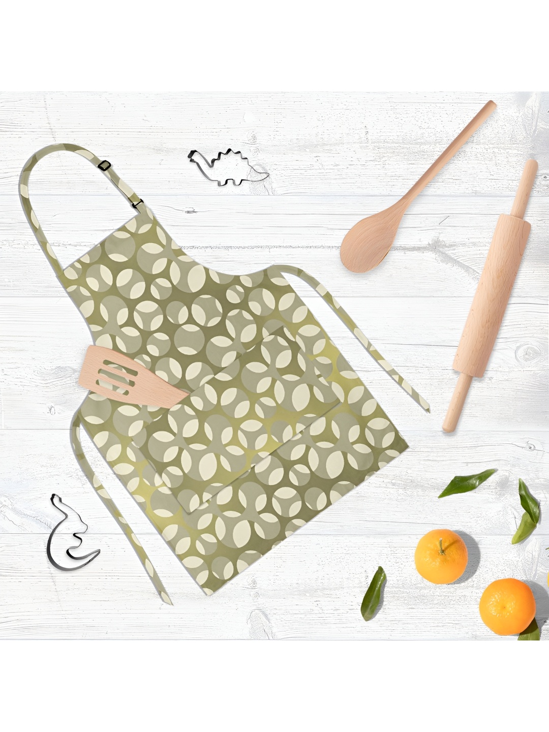 

ArtzFolio Green & White Printed Cotton Aprons