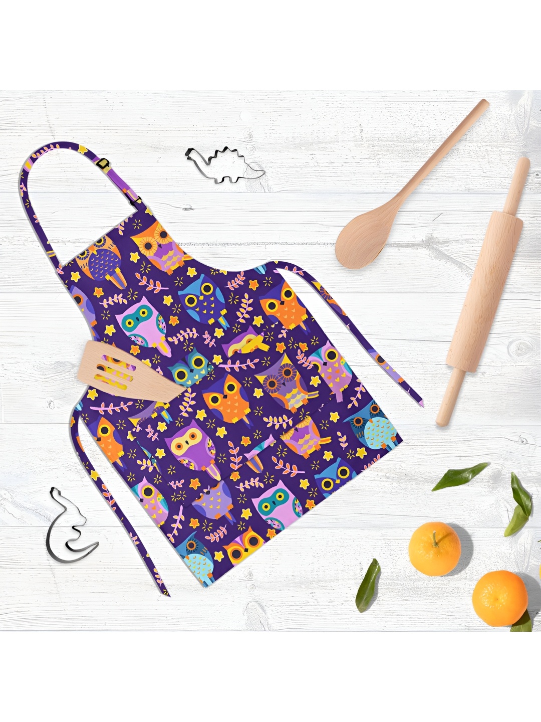 

ArtzFolio Purple & Yellow Printed Pure Cotton Apron