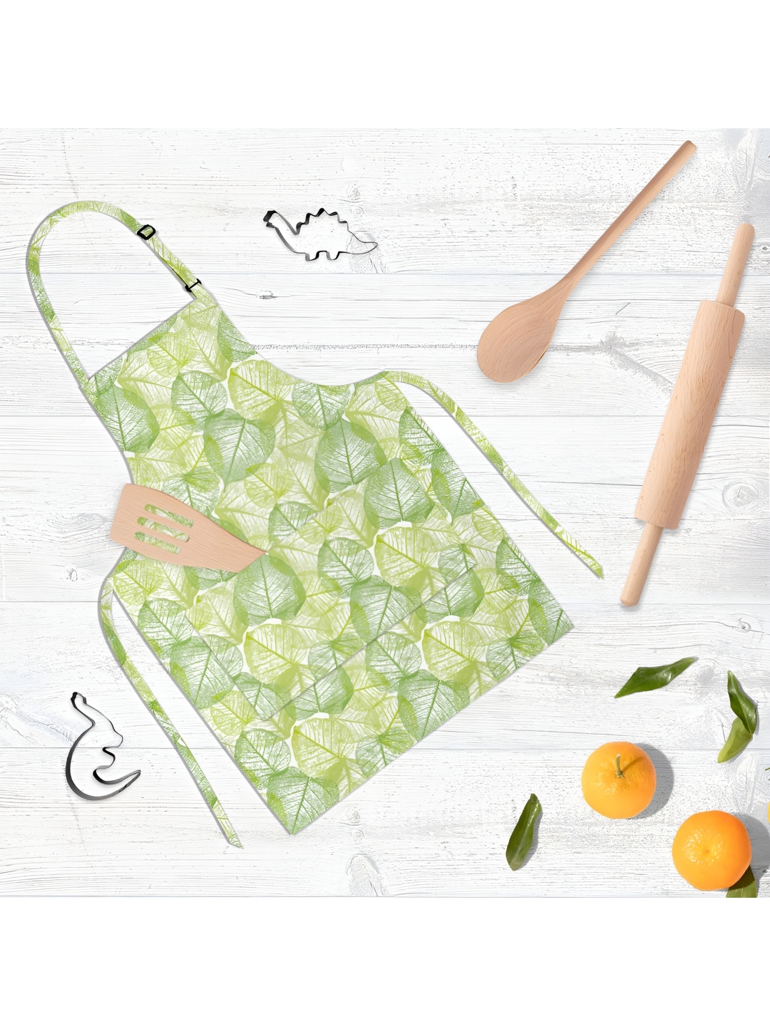 

ArtzFolio Green & White Printed Cotton Aprons