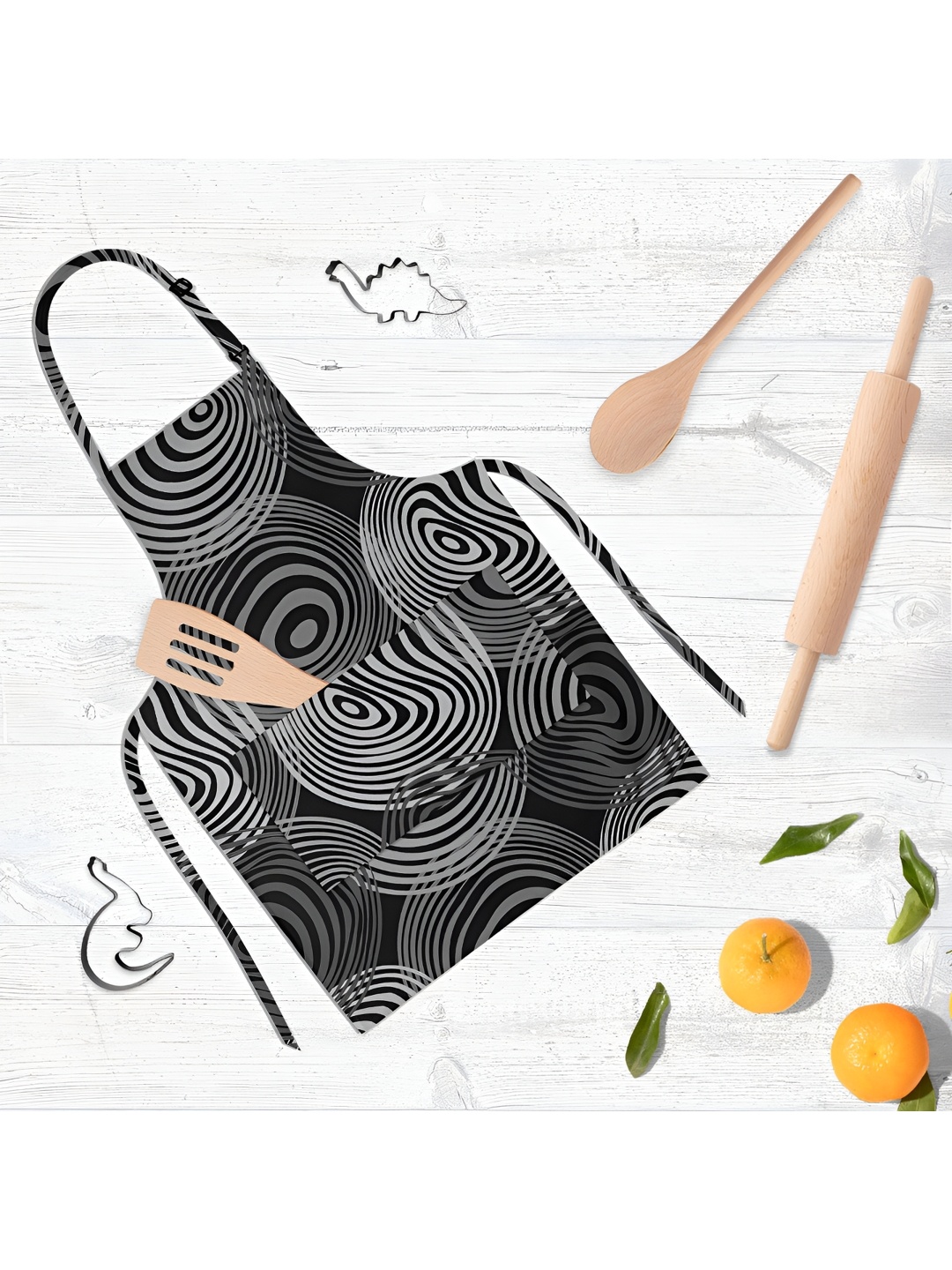 

ArtzFolio Kids Black & Grey Printed Cotton Aprons