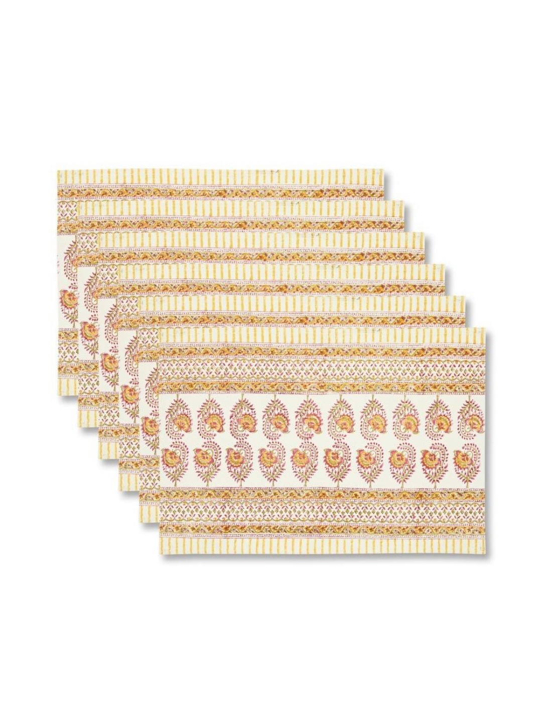 

Fabindia Yellow & White 6 Pieces Floral Printed Cotton Table Placemats