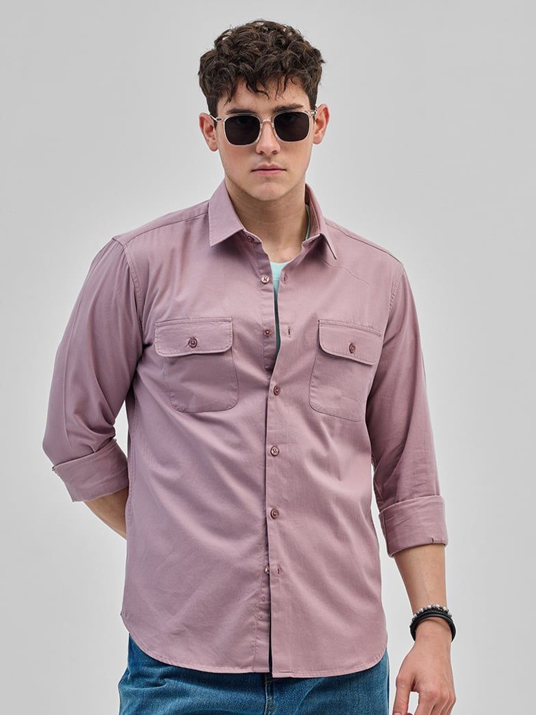 

Snitch Men Smart Slim Fit Opaque Casual Shirt, Mauve