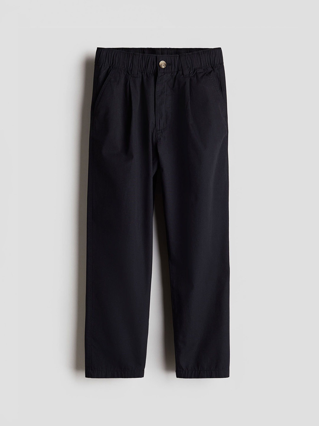 

H&M Boys Pure Cotton Relaxed Fit Chinos, Black