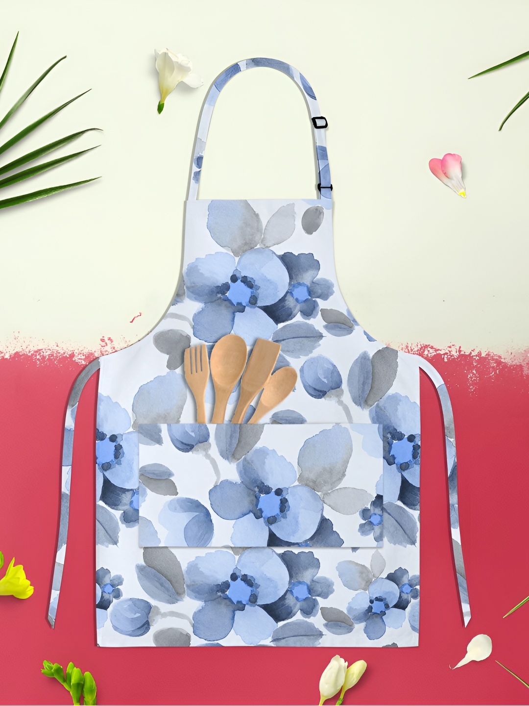 

ArtzFolio Blue & White Printed Pure Cotton Apron