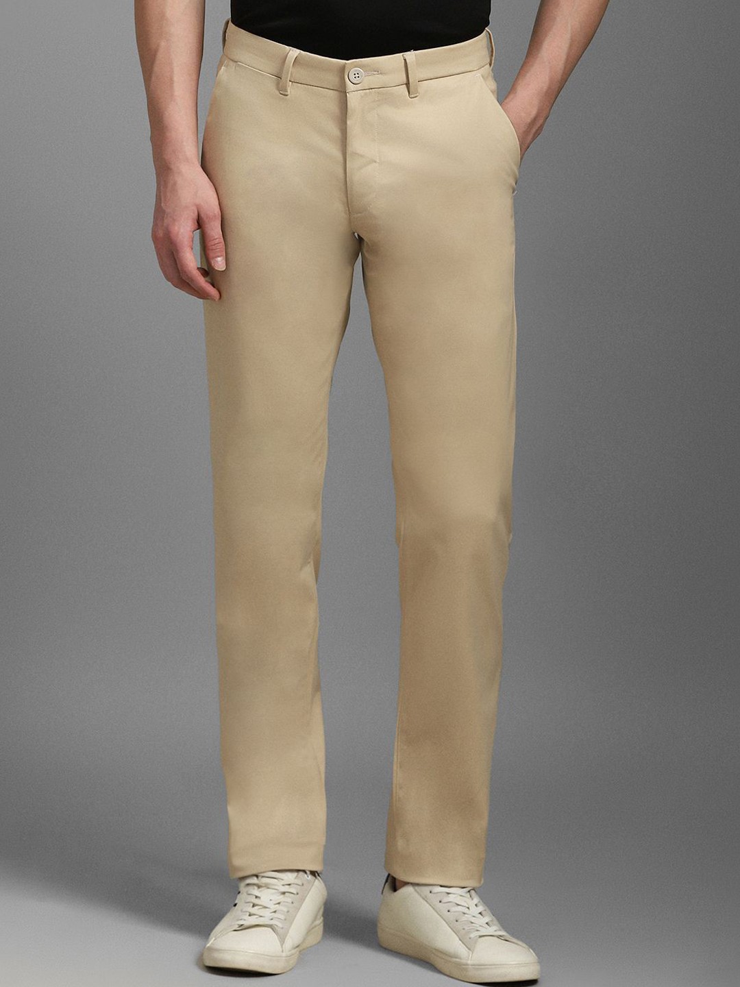 

Louis Philippe Sport Men Slim Fit Mid Rise Trousers, Beige