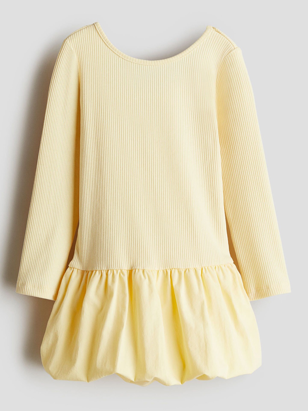 

H&M Girls Long-Sleeved Balloon Dress, Yellow
