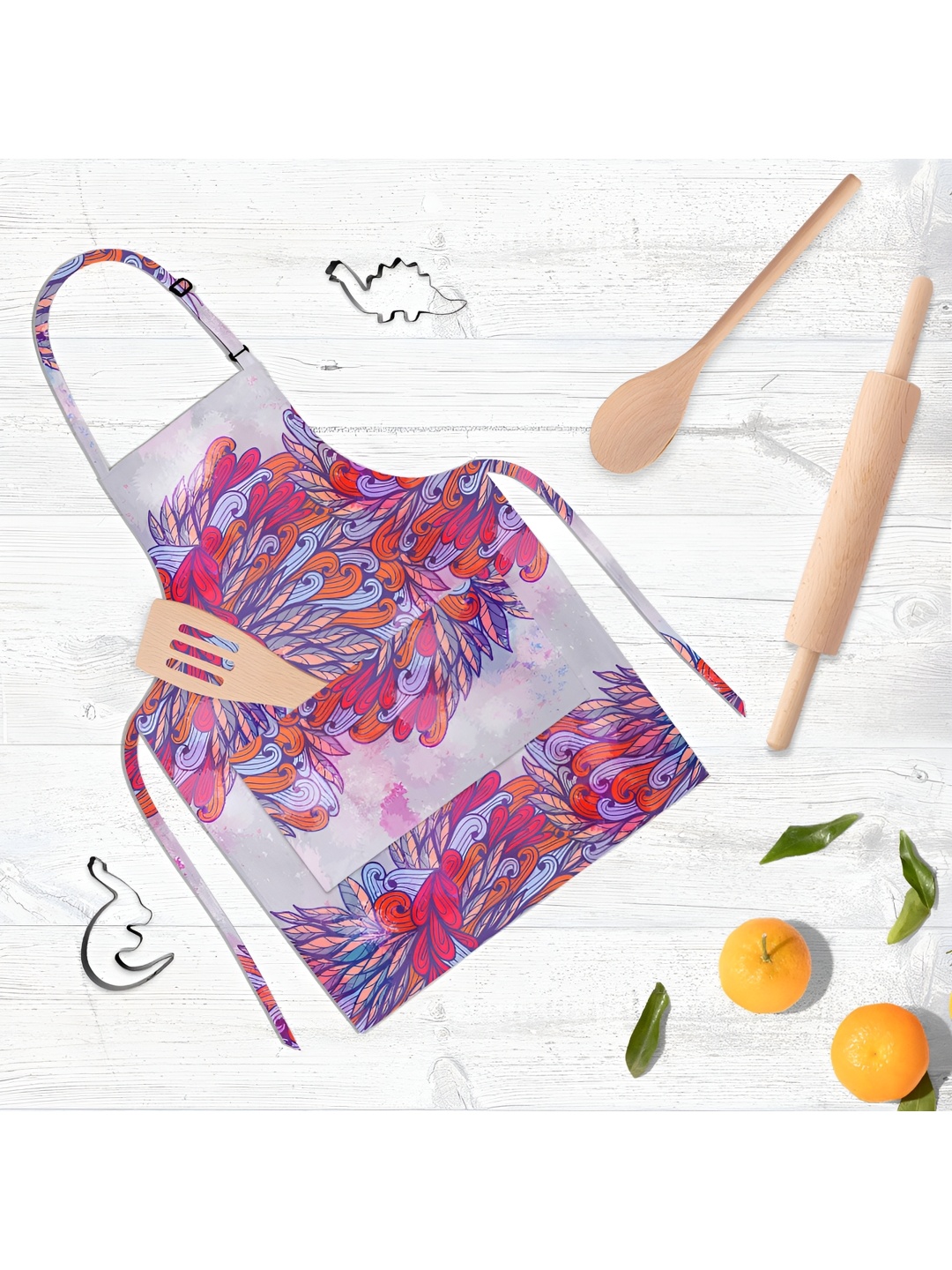 

ArtzFolio Pink & Violet Printed Pure Cotton Apron