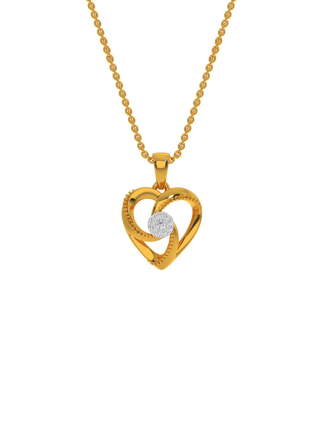 

KISNA DIAMOND AND GOLD JEWELLERY Women 18 Kt Yellow Gold Diamond Pendent