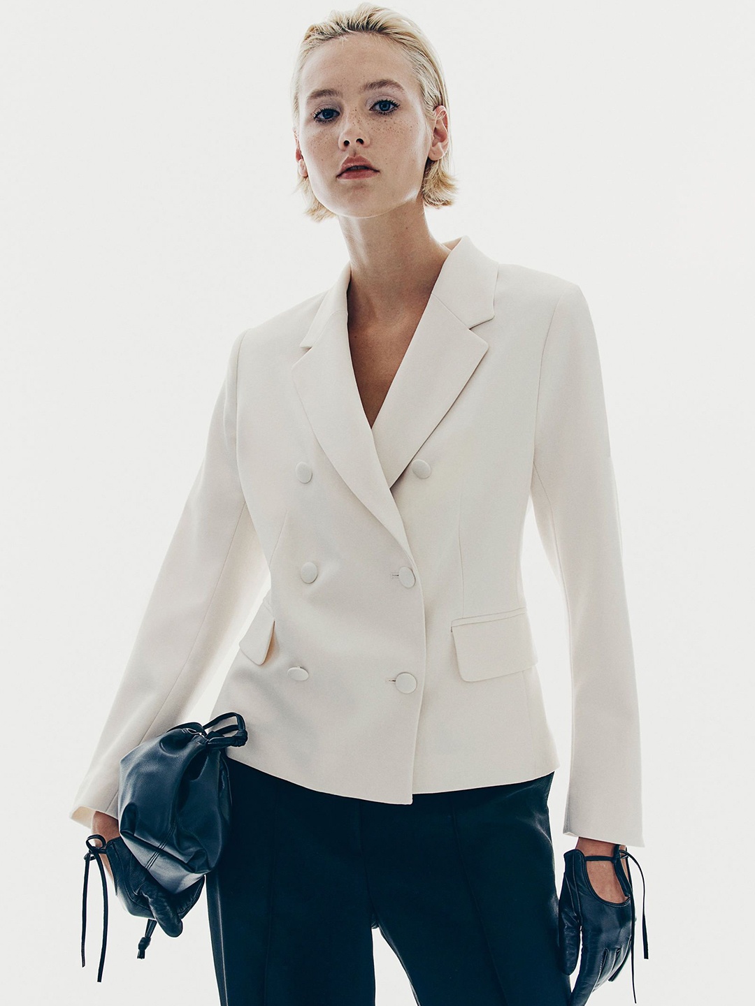 

H&M Fitted Blazer, White