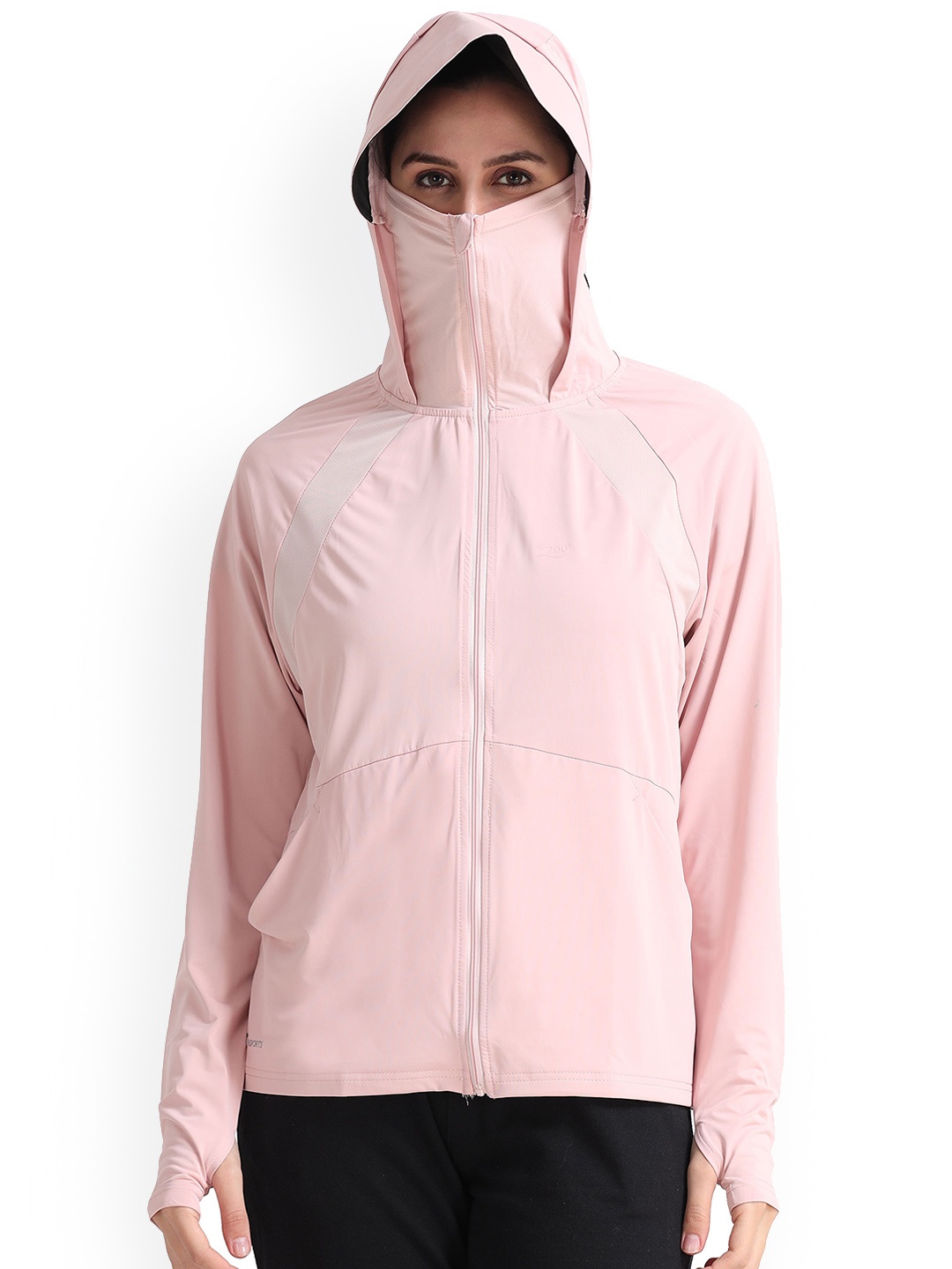 

FabSeasons Women Hooded Solid Sports Sporty Jacket, Pink